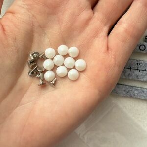 Louboutin spikes replacement, white 6 mm, 10 sets